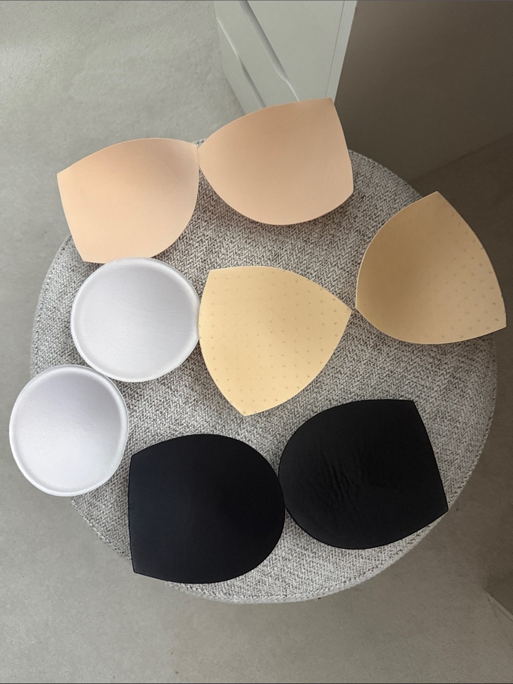 Bra Padding Inserts Bundle - Tan + Nude + White + Black - Removable Cups